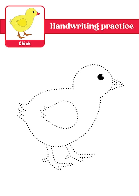 Trace and color for kids chick vector