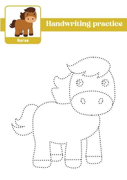 Trace and color for kids horse vector