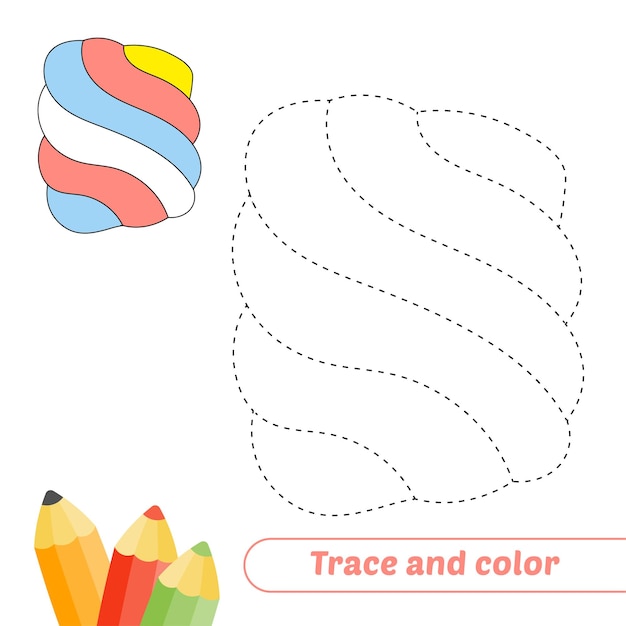 Трассировка и цвет для вектора зефира для детей