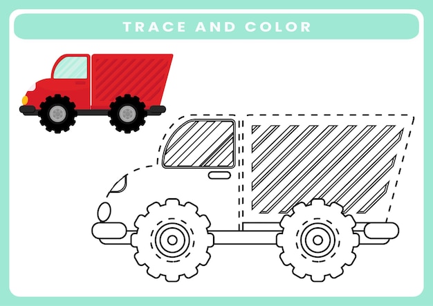 Trace and color worksheet for kids