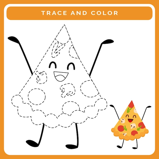 Trace and color worksheet for kids