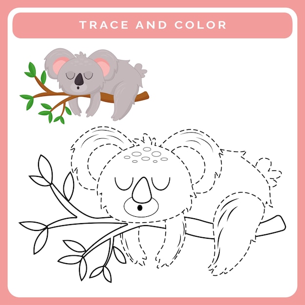 Trace and color worksheet