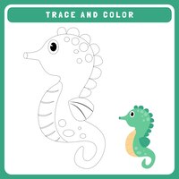 Trace and color worksheets