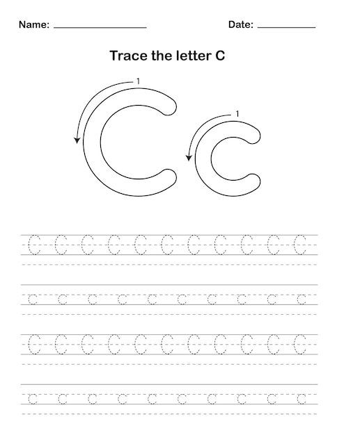 Traccia la lettera c