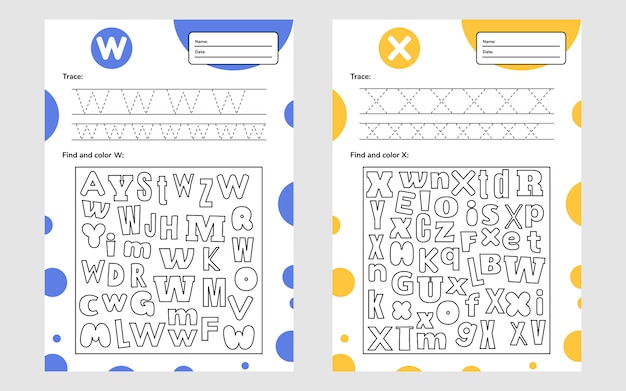 Trace letter werkblad a4 instellen voor kleuters en schoolgaande kinderen. spel voor kinderen. zoek en kleur.