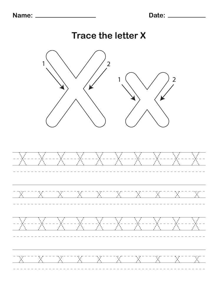 Trace the letter x