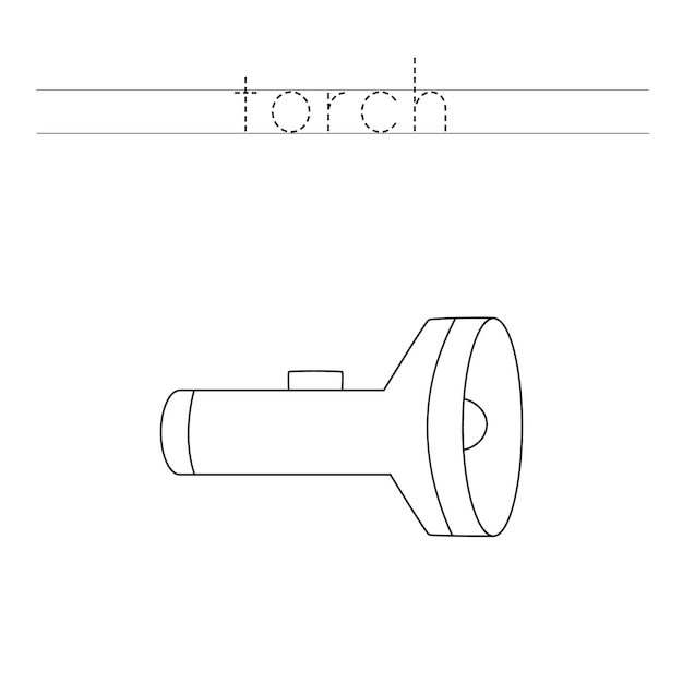 文字とカラートーチをトレース子供のための手書きの練習