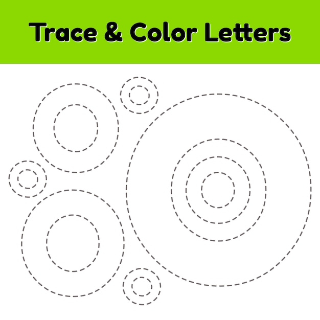 Trace-lijnbrief voor kleuters en kleuters. Schrijf en kleur.