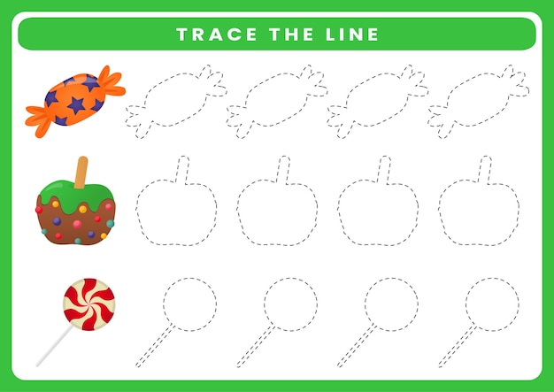 Trace the line worksheet for kids