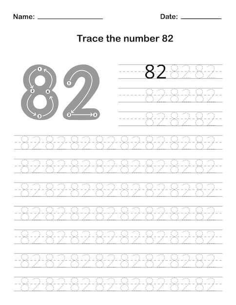 Vector trace the number 82