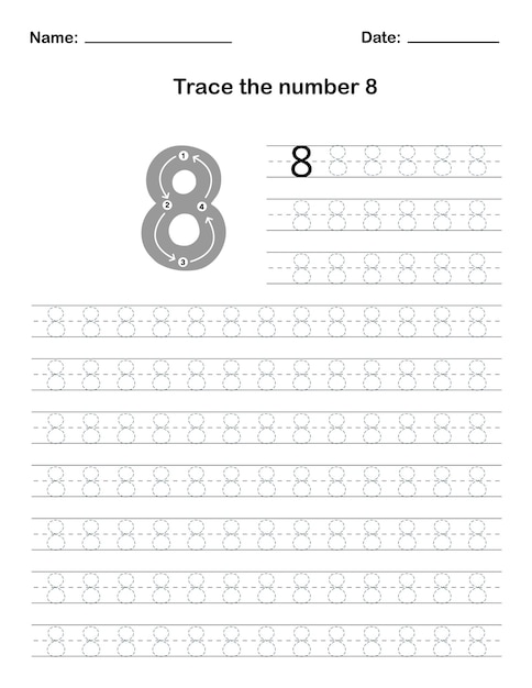 数字の 8 をなぞる