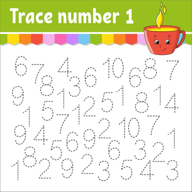 Trace number  educational worksheet