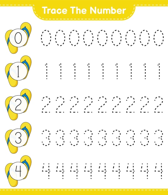 플립 플롭 교육용 어린이 게임 인쇄용 워크 시트로 번호 추적 번호 추적