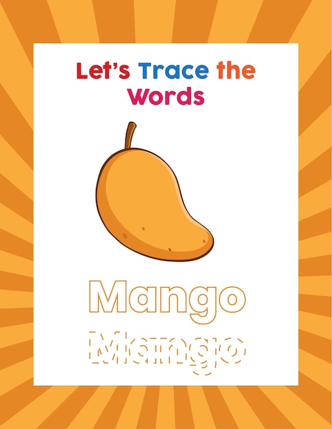 Вектор Проследи слова манго