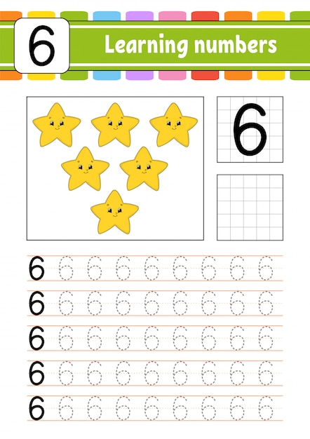 Trace and write. Handwriting practice. Learning numbers for kids. Education developing worksheet.