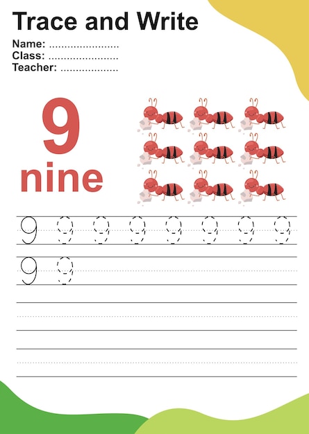 子供のための数字をなぞって書く 子供が数字を認識するための練習 書く活動
