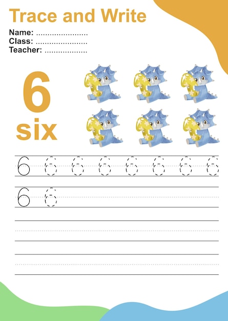 子供向けの数字をなぞって書く子供向けの数字を認識するための練習