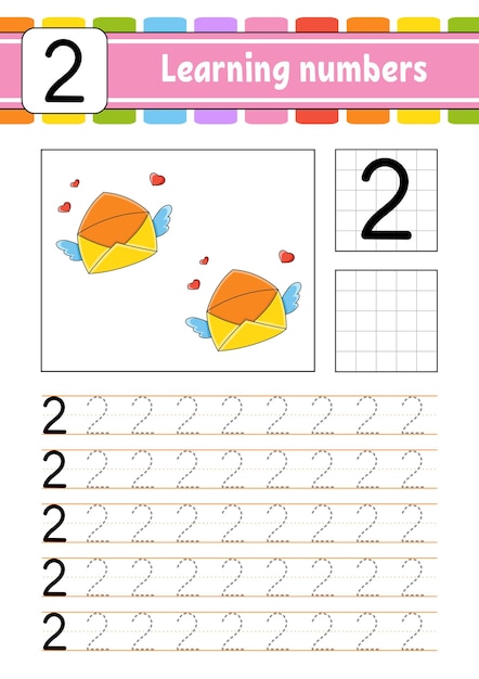 数字をなぞって書く 手書きの練習 子供のための学習数字 教育開発ワークシート 活動ページ ベクトル図