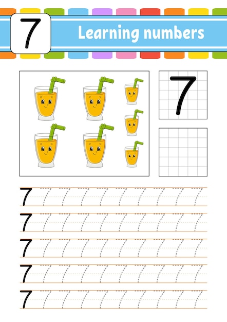 Trace and write numbers Handwriting practice