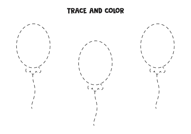 Traceer en kleur ballonnen educatief spel voor kinderen