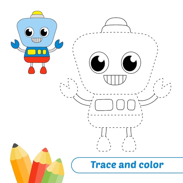 Vector traceer en kleur voor kinderen robot vector