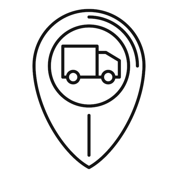 Traceren van thuisbezorging pictogram Overzicht Tracken van thuisbezorgen vector pictogram voor webdesign geïsoleerd op een witte achtergrond