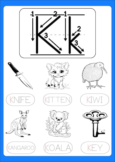 Vector tracing leteers a to z for kids