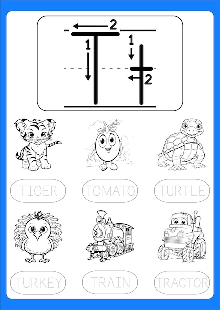 tracing leteers A to Z for kids