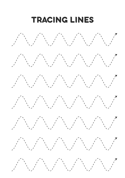 Fogli di lavoro per tracciare le linee per l'istruzione prescolare dei bambini