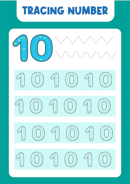 TRACING NUMBER FOR PRESCHOOL AND PRINTABLE WORKSHEET