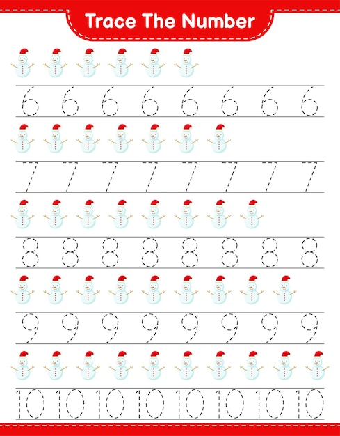 Tracing number with snowman