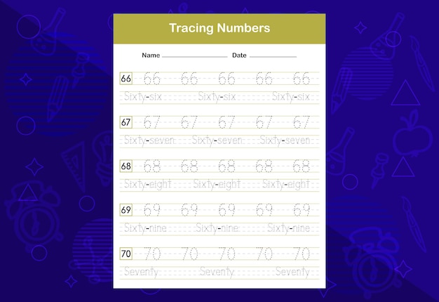 Tracing Numbers Worksheets 아이들을 위한 교육용 워크시트 Learn Numbers