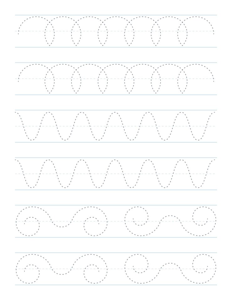 Vector tracing shapes worksheet for preschool