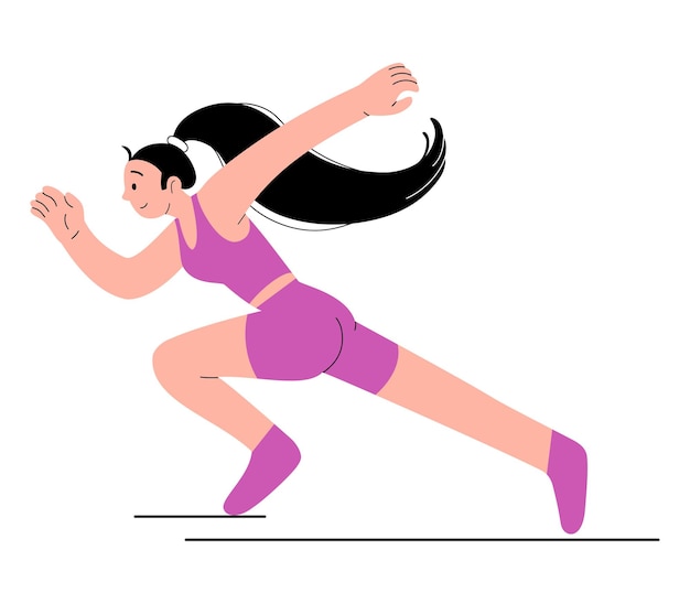陸上陸上競技 トレンディなベクトルイラスト 女性アスリート マラソン競技