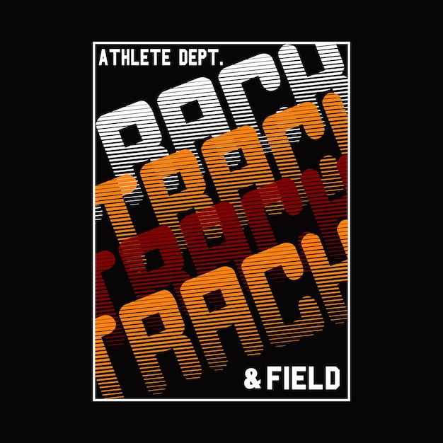 track and field design typography vector illustration