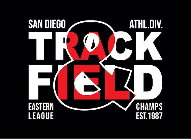 Track and field san diego design vector typography graphics print etc premium vector