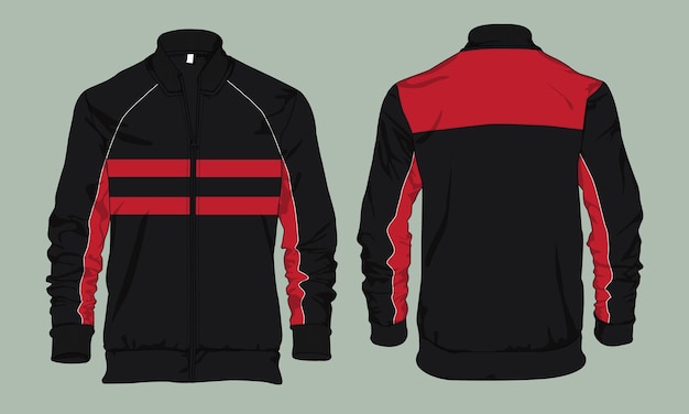 Track jacket varsity sjabloon ontwerp mockup vector