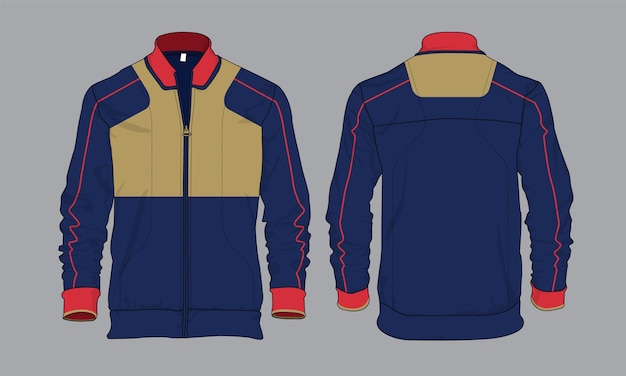 Vector track jacket varsity template design mockup vector