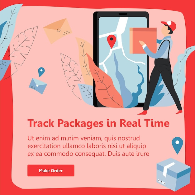 Track packages in real time delivery service
