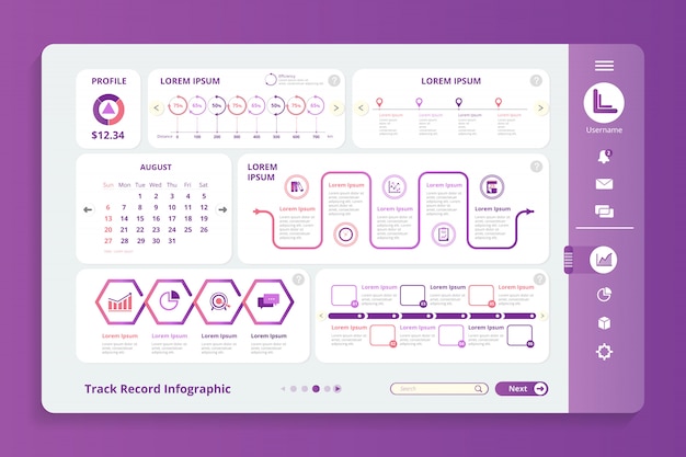 Track record infographic template