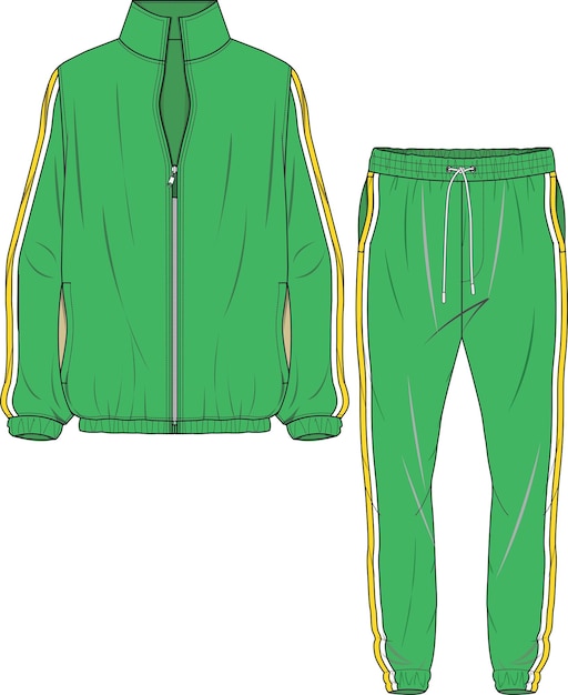 Vector track suit hoodie and joggers set for men and boys sports wear vector