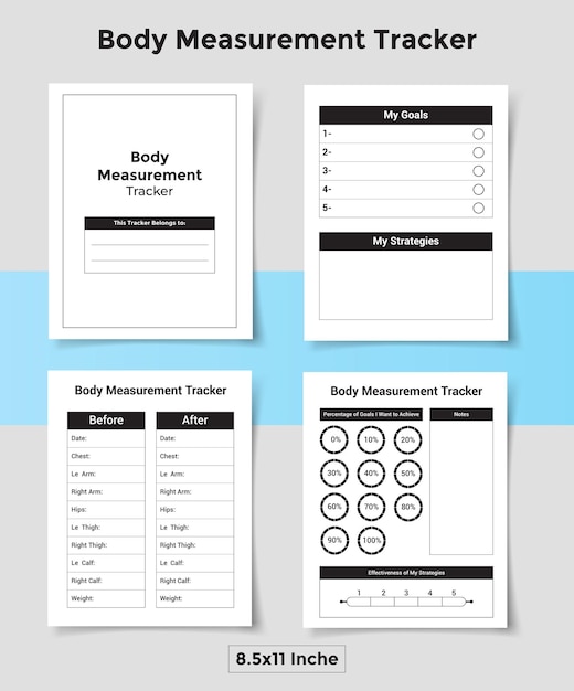 Tracker-sjabloon voor lichaamsmetingen