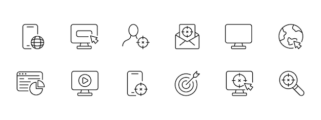 Tracking icon set GPS maps travel telephone targeted advertising surveillance Network concept Vector black set icon on a white background