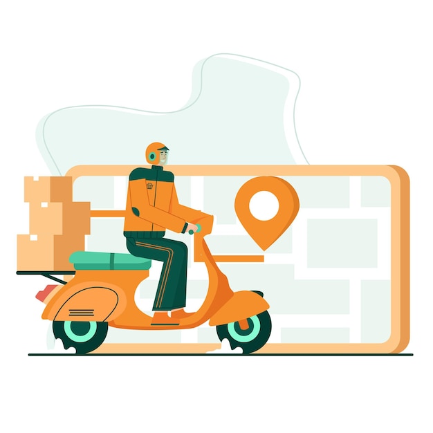 Vector tracking package flat illustration