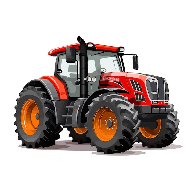 Vector tractor against a white background