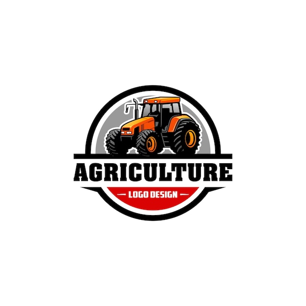 Tractor bouw en landbouwmachines geïsoleerde logo vector