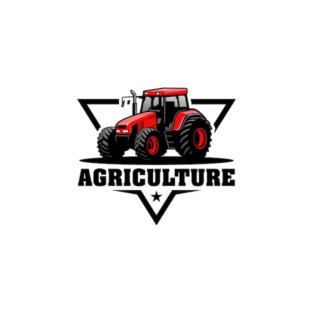 Tractor bouw en landbouwmachines geïsoleerde logo vector