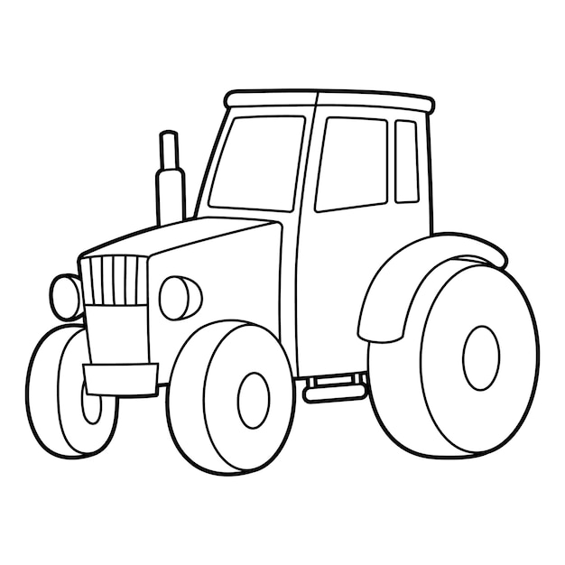 Tractor with Face Vehicle Coloring Page for Kids 10002498 Vector Art at  Vecteezy