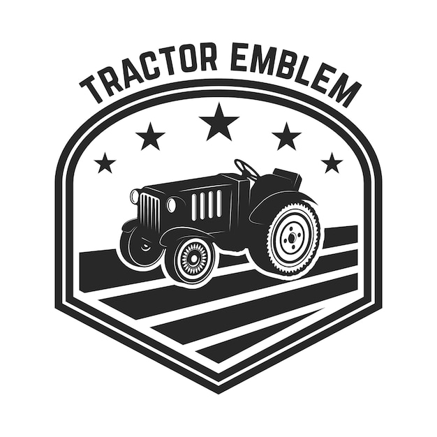 Vector tractor emblem illustration