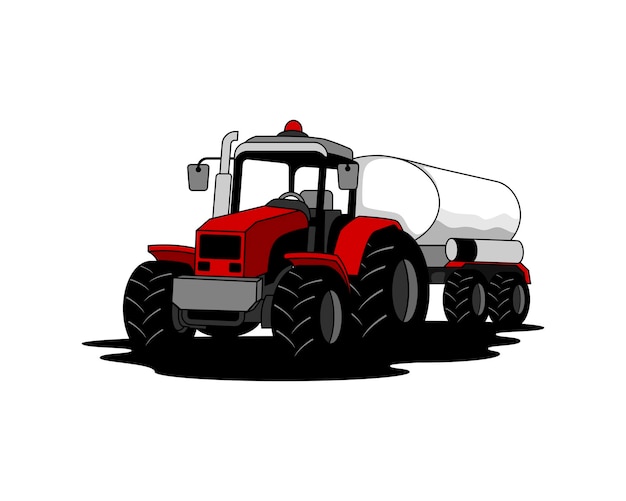 Tractor en tank voor landbouw